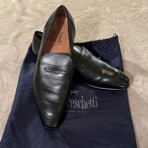 NIP Franceschetti for Barneys New York Classic Black Leather Loafers Italian 42